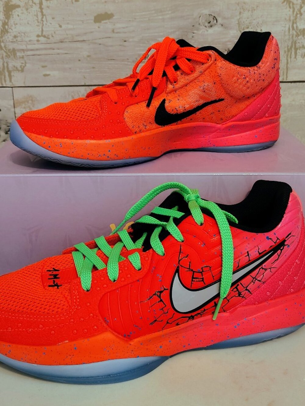 Kool-Aid x Nike Ja 2 "Tropical Punch" Crimson Neon Lime Green VGUC
